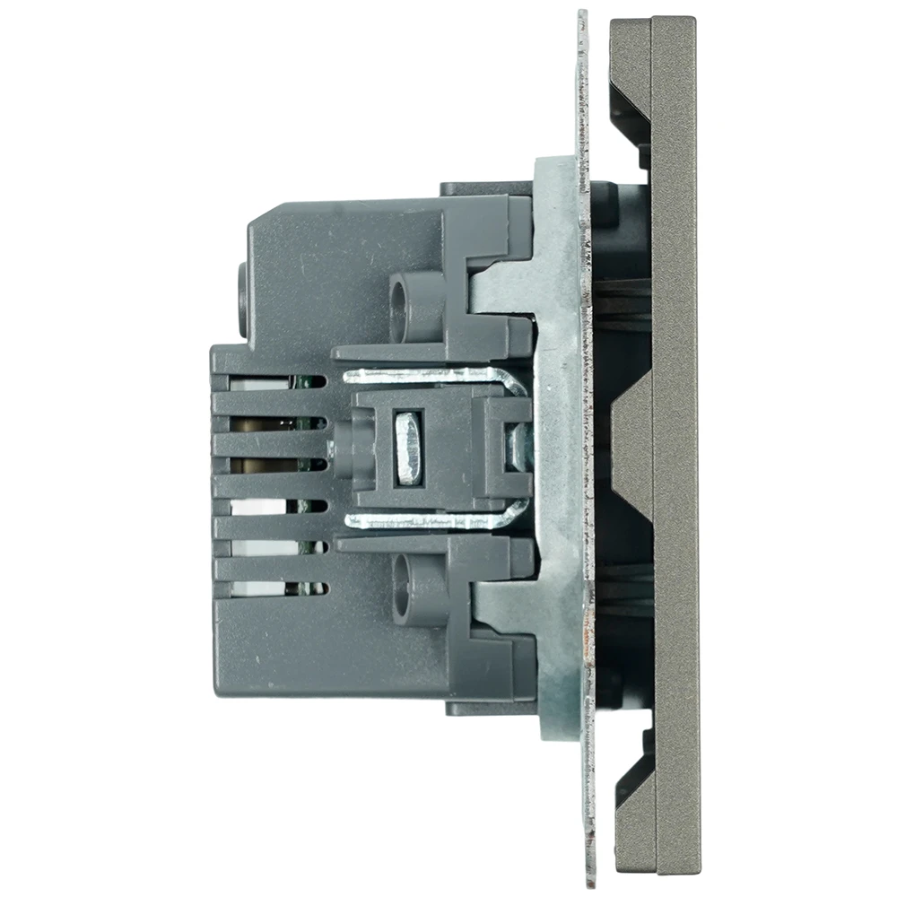 Розетка 2-местная USB + Type C (механизм), STEKKER, 250В, 20W, серия Эмили, RST10-5115-09, антрацит, soft touch 49931 3