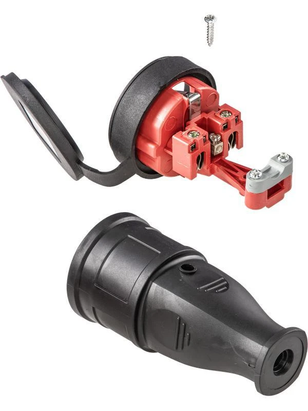 Розетка 16А IP44 прямая с заземл. каучук черн. КОСМОС RKsm-Z-IP(B)16A 2
