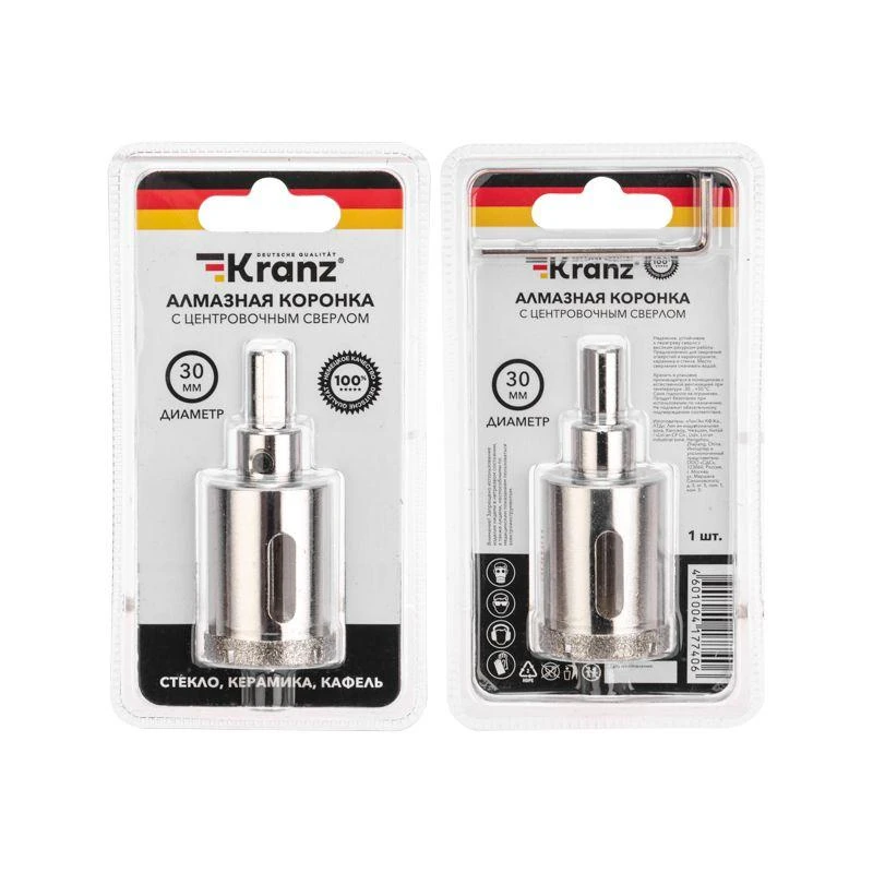 Коронка алмазная 30мм с центровочным сверлом Kranz KR-92-0010 5
