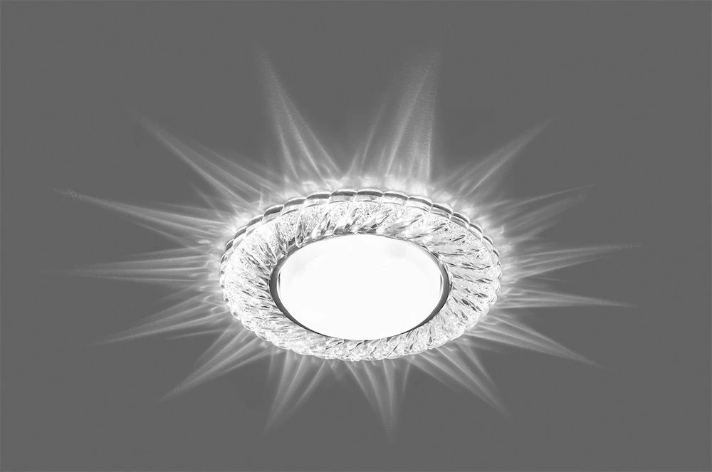 Светильник встраиваемый с белой LED подсветкой Feron CD4021 потолочный GX53 без лампы прозрачный 29474 1