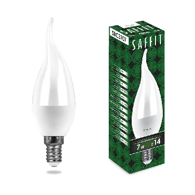 Лампа светодиодная SAFFIT SBC3707 Свеча на ветру E14 7W 230V 6400K 55142