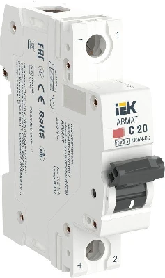 Выключатель автоматический модульный 1п C 20А M06N-DC ARMAT IEK AR-M06N-1-C020DC