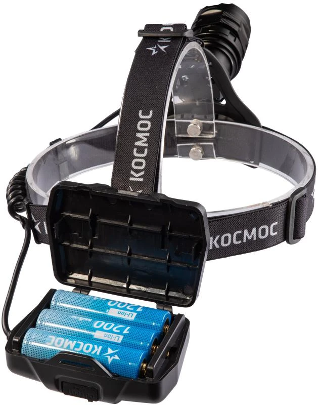Фонарь налобный аккум. 10Вт Laser LED/Li-ion18650 3х1200мА.ч алюм. КОСМОС (KOC854Lit) 3