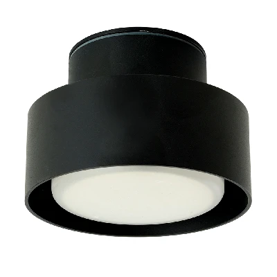 Светильник потолочный Feron HL367 Barrel AURA 12W, 230V, GX53, чёрный IP44 48406