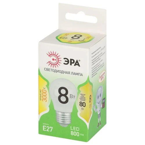 Лампа светодиодная GREEN LINE P45-8W-830-E27 GL 8Вт шар 3000К свет тепл. E27 Эра Б0067023 1