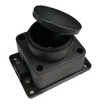 Розетка 1-м 16А IP44 с защ. крышкой настен. с заземл. каучук 9321 черн. IN HOME 4690612010250 0