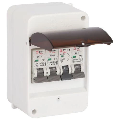 Корпус навесной SIMPLE КМПн 1/4 IP30 пластик.; прозр. крышка; бел. Эра Б0069239 5
