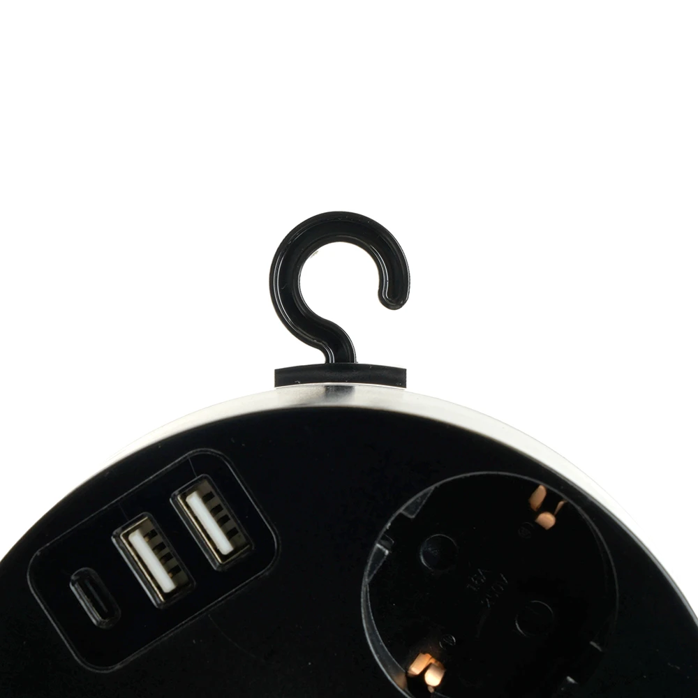 HM10-51-01 Удлинитель 5-местный с/з, 3x1мм2, 2.5м, 250В, 16А, 2USB+С 5V 3,1А, серия Comfort, черный 49656 5