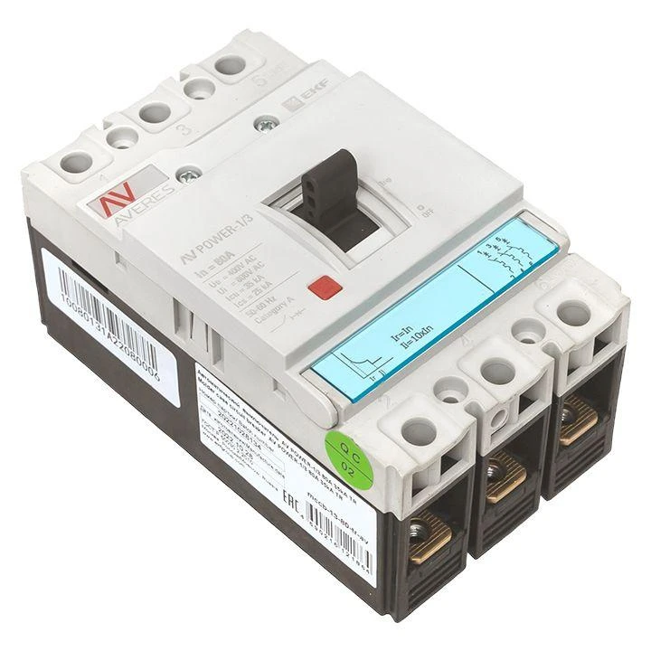 Выключатель автоматический 3п 80А 35кА AV POWER-1/3 TR AVERES EKF mccb-13-80-TR-av 3