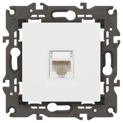 Розетка компьютерная 1-м Elegance 14-3107-01 RJ45 IP20 механизм бел. Эра Б0034302