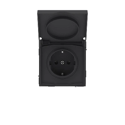 Розетка силовая KANT IP44 2P+E защ. шторки с крышкой черн. уголь DKC 7012013
