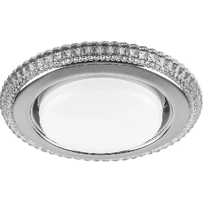 Светильник встраиваемый с белой LED подсветкой Feron CD4036 потолочный GX53 без лампы, прозрачный, хром 40503