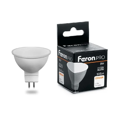 Лампа светодиодная Feron.PRO LB-1608 MR16 G5.3 8W 175-265V 2700K 38089