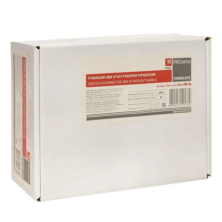 Рубильник 3п 200А без рукоятки управления TwinBlock PROxima EKF tb-s-200-3p 5