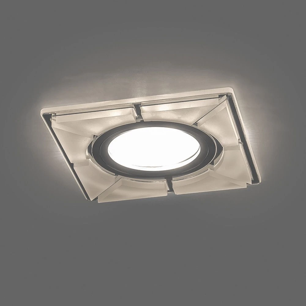 Светильник встраиваемый с LED подсветкой Feron CD994 потолочный MR16 G5.3 белый матовый, хром 40508 1