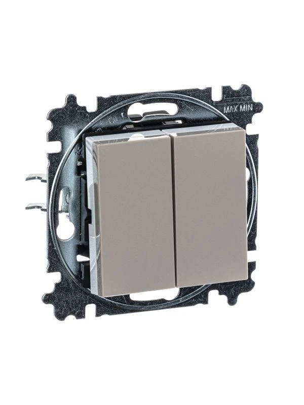 Переключатель 2-кл. СП Levit IP20 кофе макиато/бел. ABB 2CHH595245A6018 1