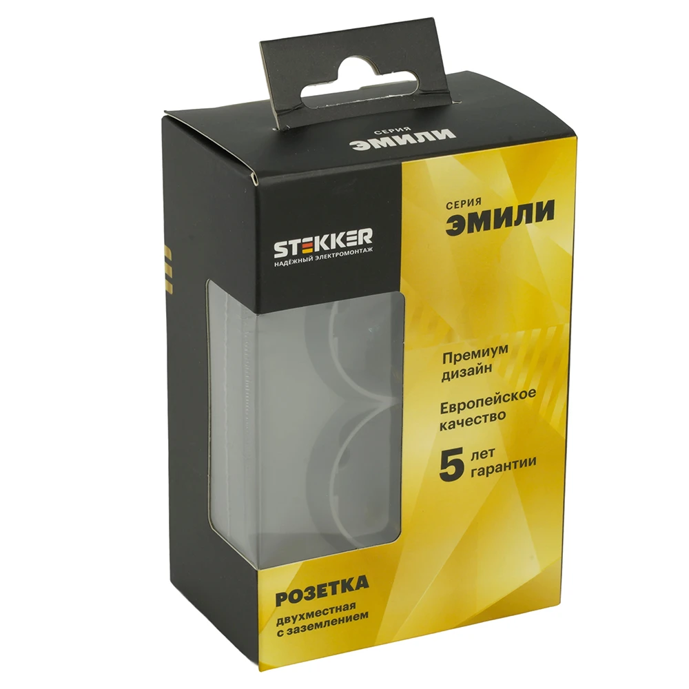 Розетка 2-местная с защитной шторкой, STEKKER, с/з, 250В, 16А, серия Эмили, RST16-5114-10, платиново-серый, soft touch 49960 9