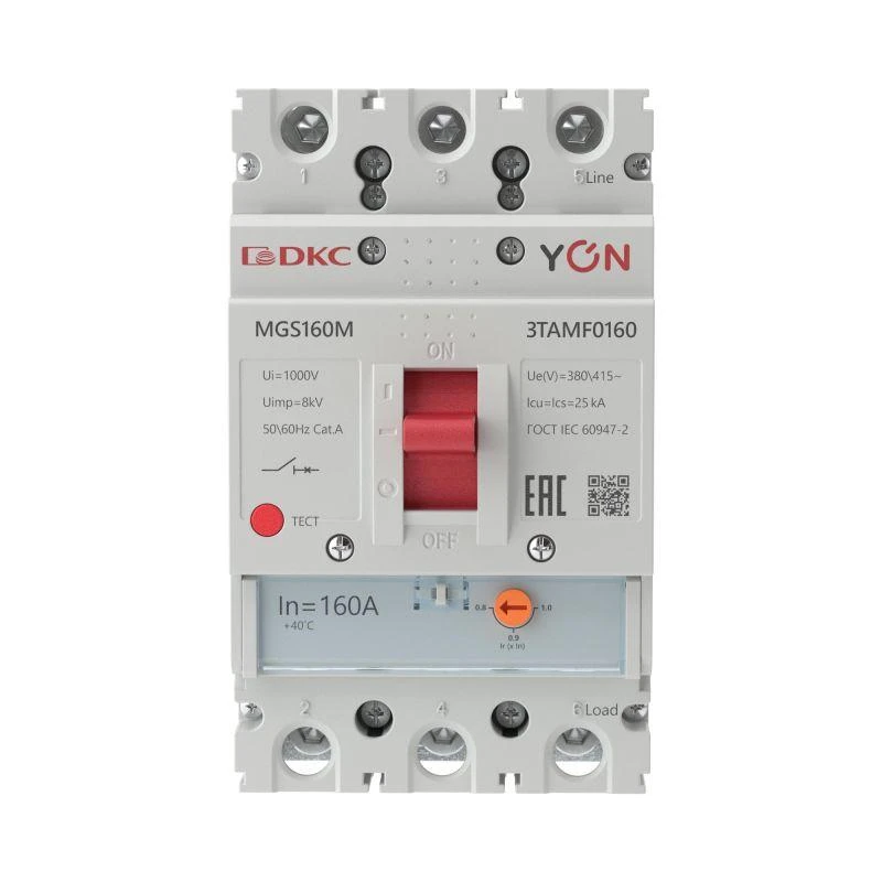 Выключатель автоматический MGS160 3P 128-160A 25kA YON MGS160M-3TAMF0160 1