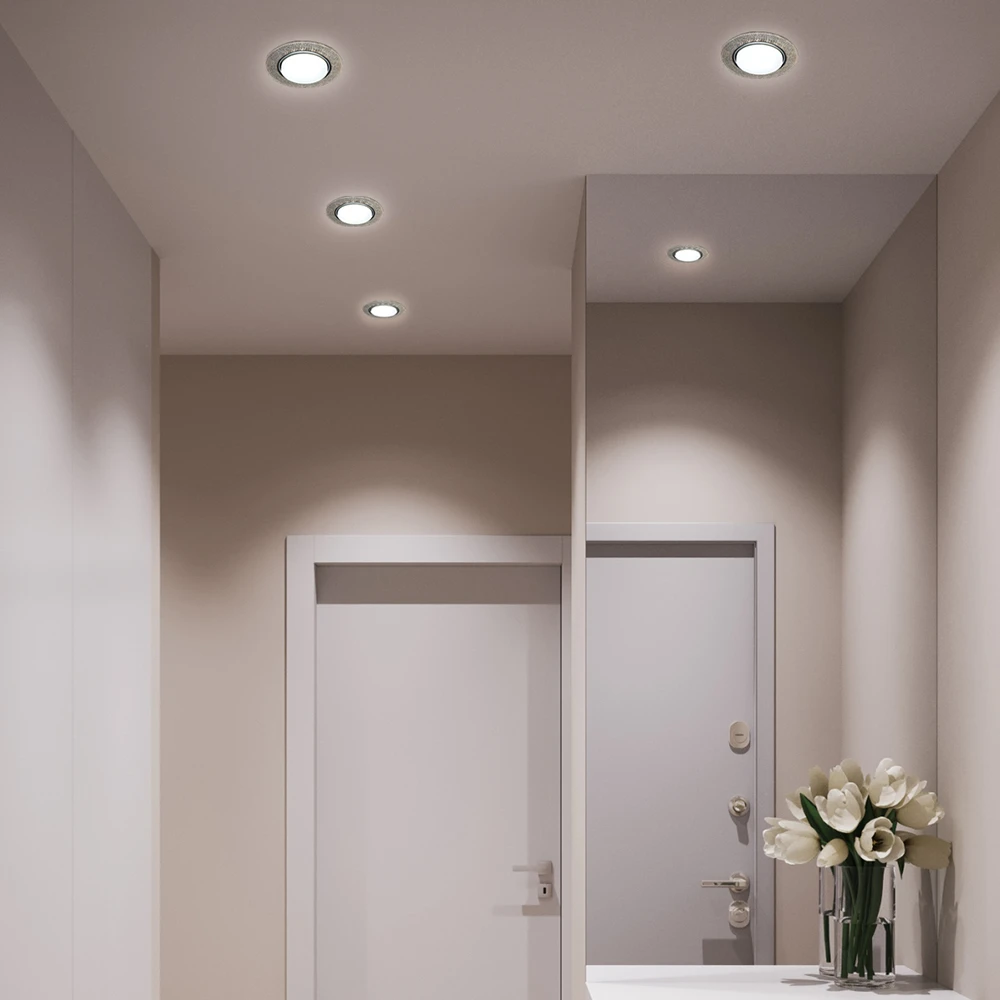 Светильник встраиваемый с белой LED подсветкой Feron CD4046 потолочный GX53 без лампы, прозрачный, хром 41908 2