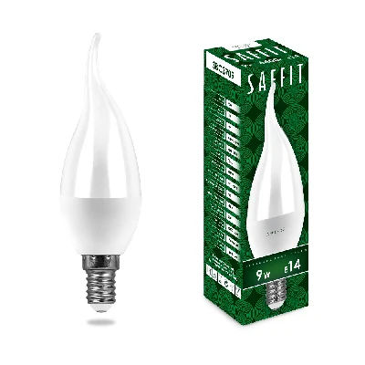 Лампа светодиодная SAFFIT SBC3709 Свеча на ветру E14 9W 230V 6400K 55173