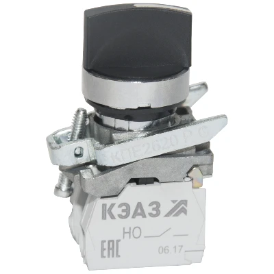 Переключатель КПЕ2620РС 2но+0нз ручка фикс 3поз IP65черн. КЭАЗ 248266 0