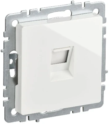 Розетка компьютерная Brite RJ45 кат.5E РК10-БрБ механизм бел. IEK BR-K10-1-K01-PRO