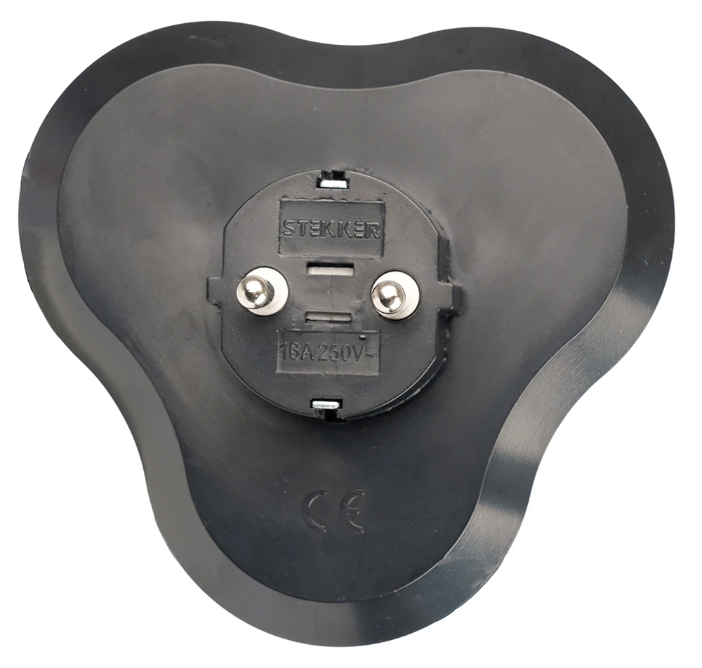 Разветвитель сетевой 3-местный с/з STEKKER ADP16-23-21, 250V, 16A, ABS пластик, черный 50682 4