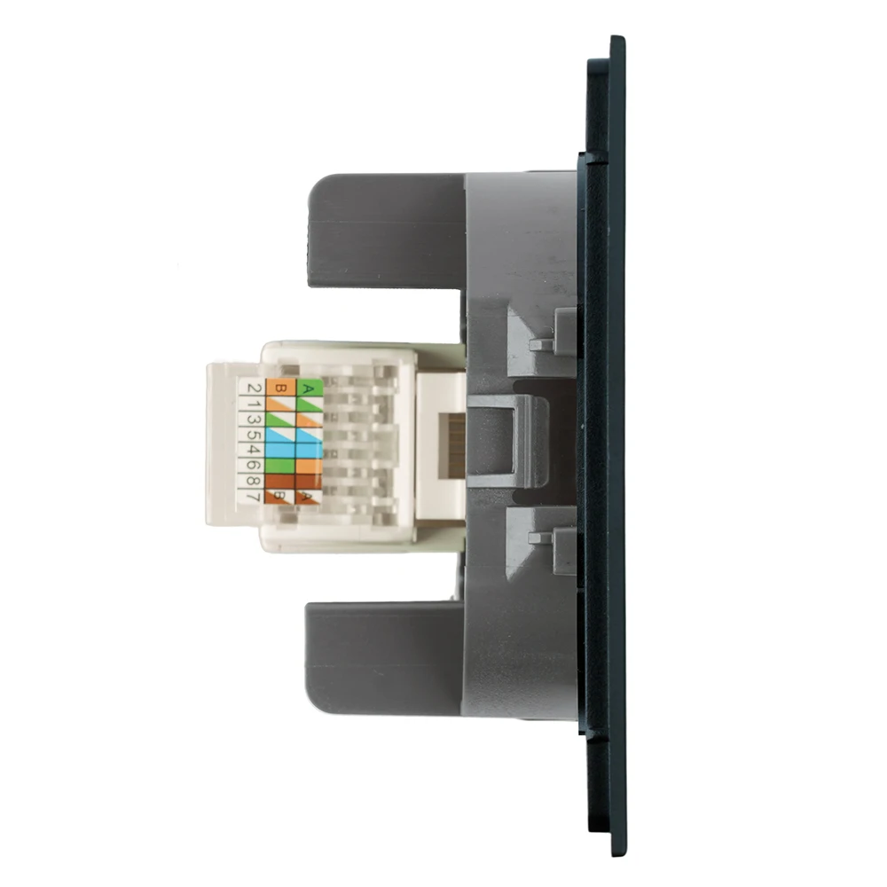 Розетка компьютерная 1-местная RJ-45 (механизм), STEKKER, серия Мия, RST00-3117-05, черный бархат 50450 3