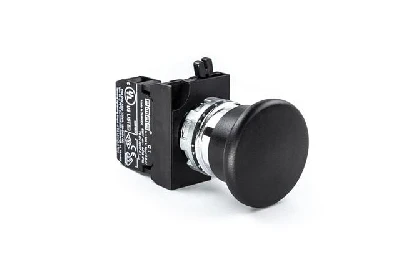 Кнопка нажимная грибок (1НО) черн. EMAS CM100MH
