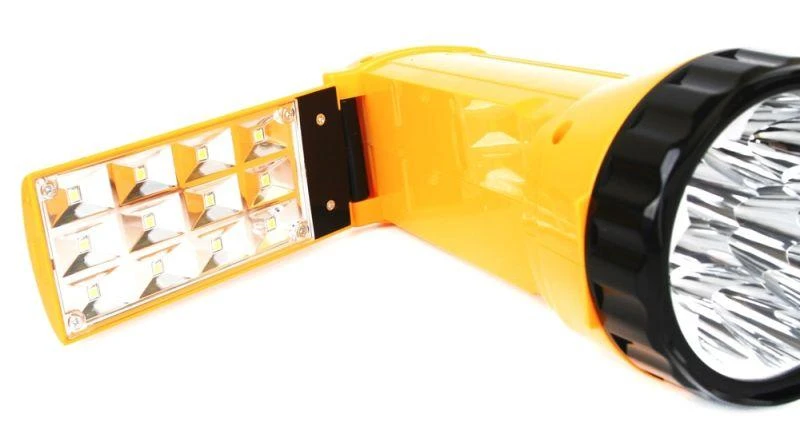 Фонарь аккумуляторный LED3819CSM 9LED + 12SMD 2 режима аккум. SLA 220В желт. Ultraflash 12860 12