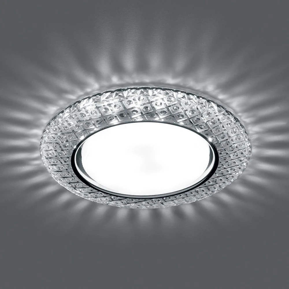 Светильник встраиваемый с белой LED подсветкой Feron CD4042 потолочный GX53 без лампы, прозрачный, хром 41304 1