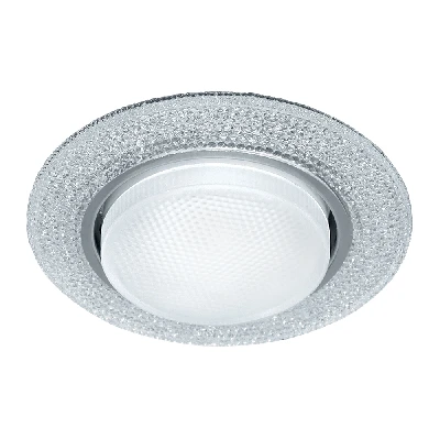Светильник встраиваемый с белой LED подсветкой Feron CD4046 потолочный GX53 без лампы, прозрачный, хром 41908