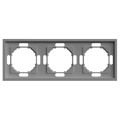 Рамка STEKKER, PFR00-5003-10 3-местная, серия Эмили, платиново-серый, soft touch 49964