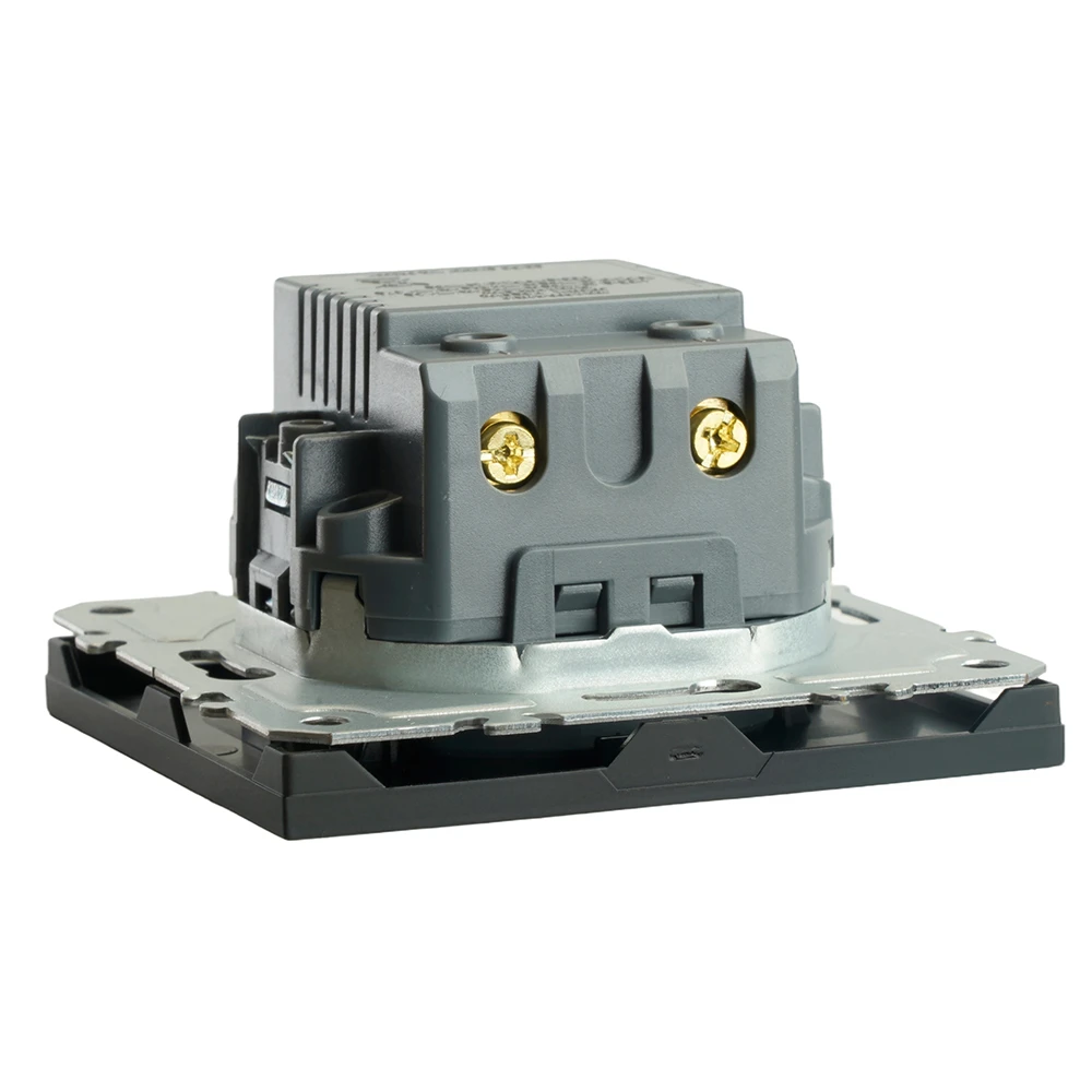 Розетка 2-местная USB + Type C (механизм), STEKKER, 250В, 20W, серия Эмили, RST10-5115-05, черный уголь, soft touch 49853 5