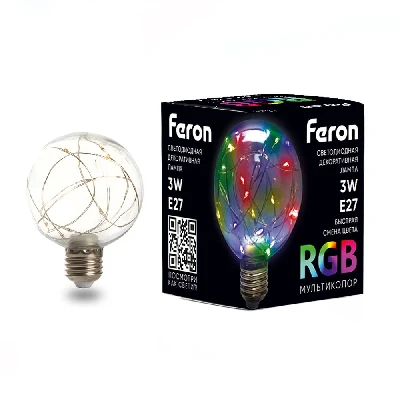 Лампа светодиодная Feron LB-381 E27 3W 230V RGB 41676
