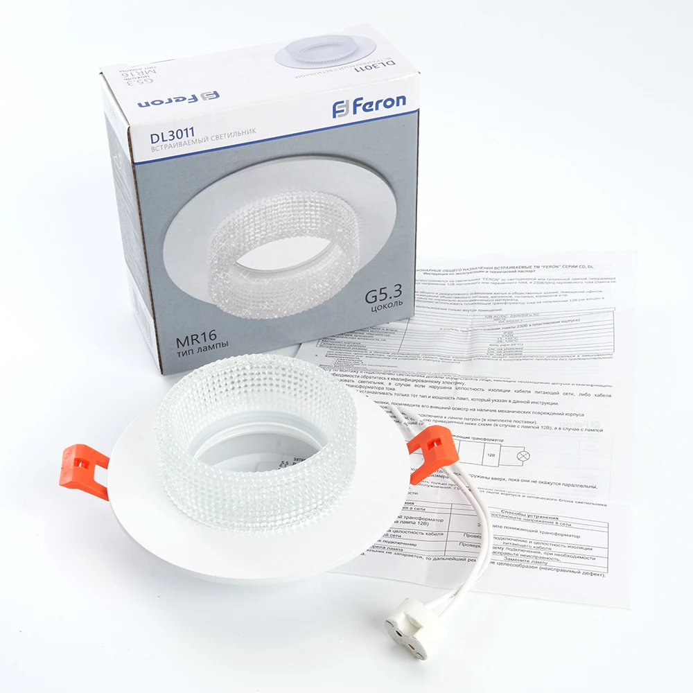 Светильник встраиваемый Feron DL3011 потолочный MR16 G5.3 белый 41414 7