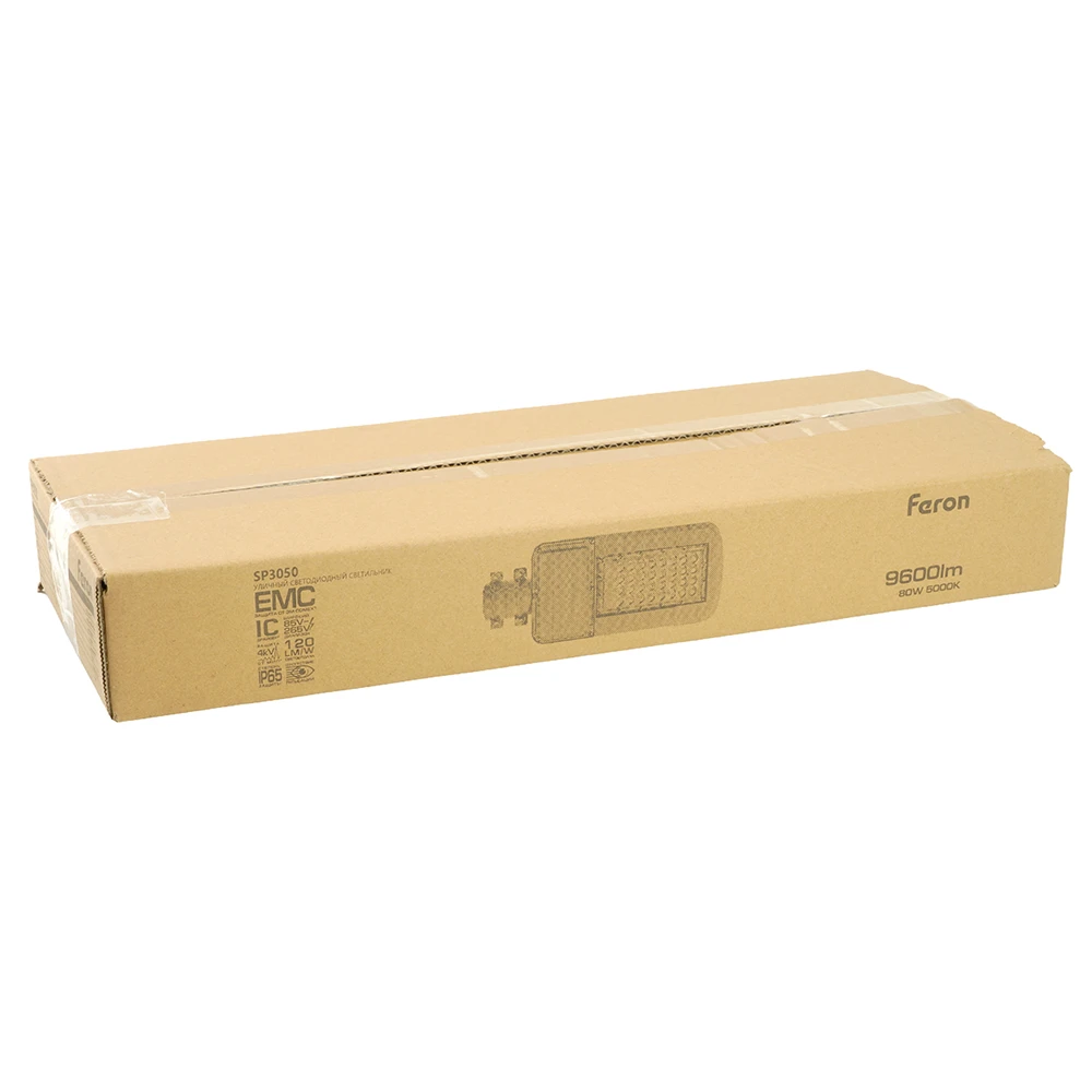 Светодиодный уличный консольный светильник Feron SP3050 80W 5000K 230V, серый 41266 7