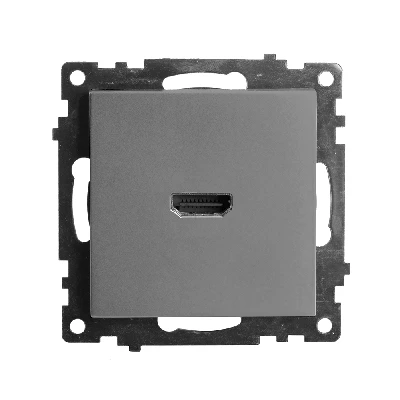 Розетка HDMI 2.1, Type A (механизм), серия Катрин, графит, GLS00-7118-06 50059
