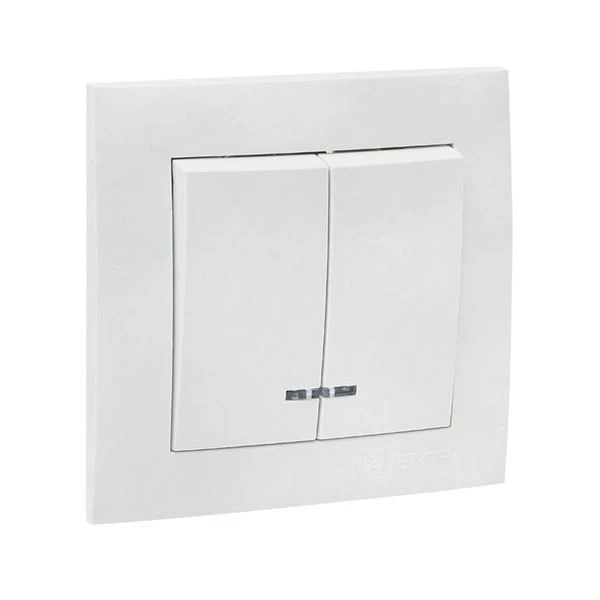 Выключатель 2-кл. СП Валенсия 10А IP20 с индикатором бел. PROxima EKF EWV10-123-10 2