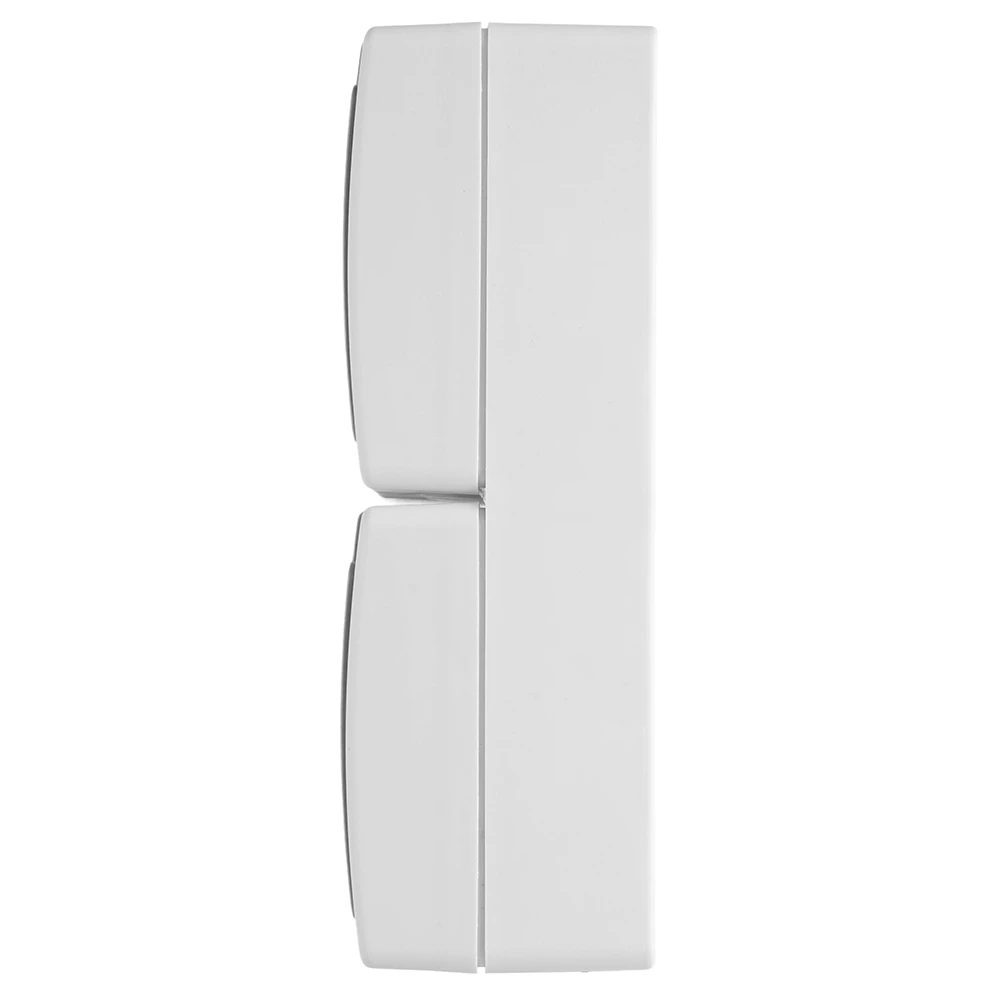 Розетка 2-местная с крышкой с/з STEKKER PST16-22-54V, пластик АВS, 250В, 16А, IP54, белый/серый 49737 3
