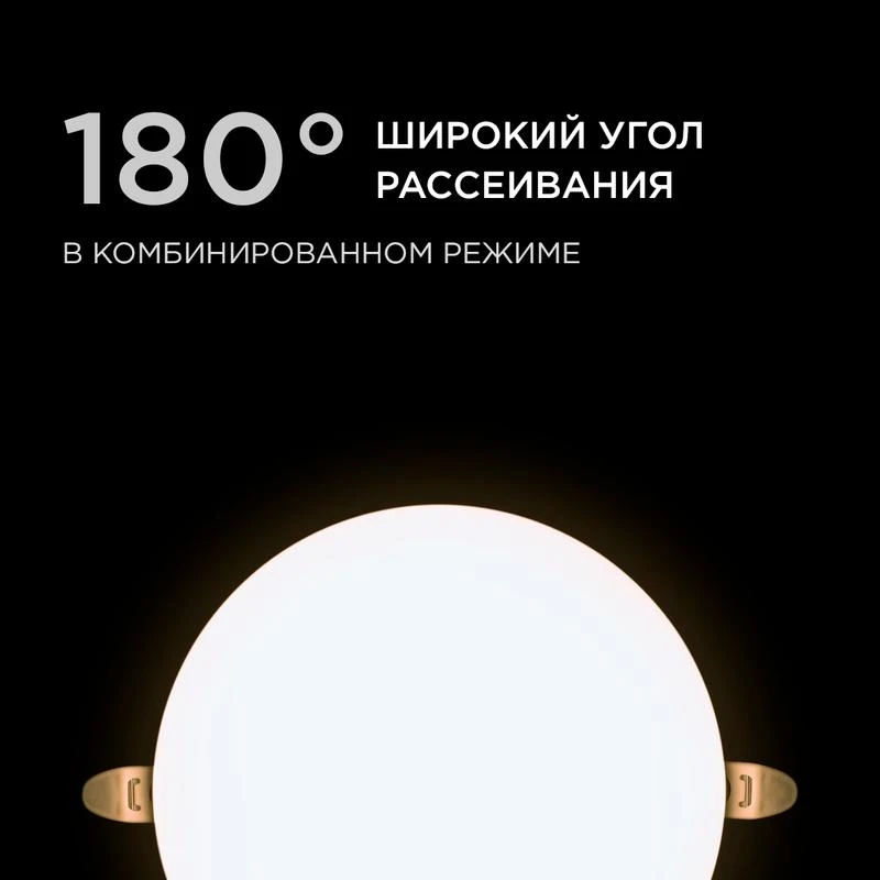 Панель светодиодная встр. 3 реж. свечения 24Вт(18Вт+6Вт) 230В 2040лм 4000К d170х21мм круг Apeyron 06-108 4