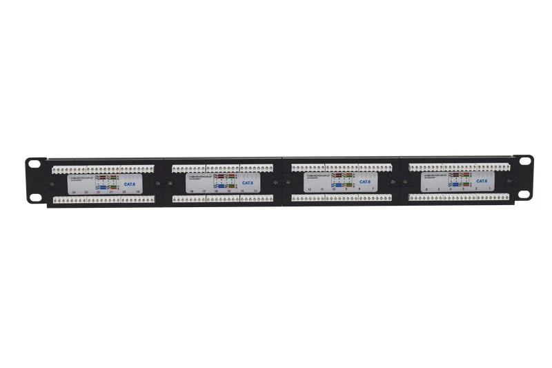 Патч-панель 19дюйм 1U кат.6 неэкранир. 24 порта RJ-45 Dual IDC TOKOV ELECTRIC TKE-PP-6-1U-24P-UTP 1