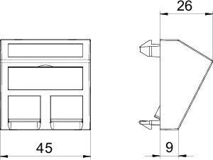 Корпус компьютерной розетки Modul 45 DTS-2RM RW1 OBO 6119298 1