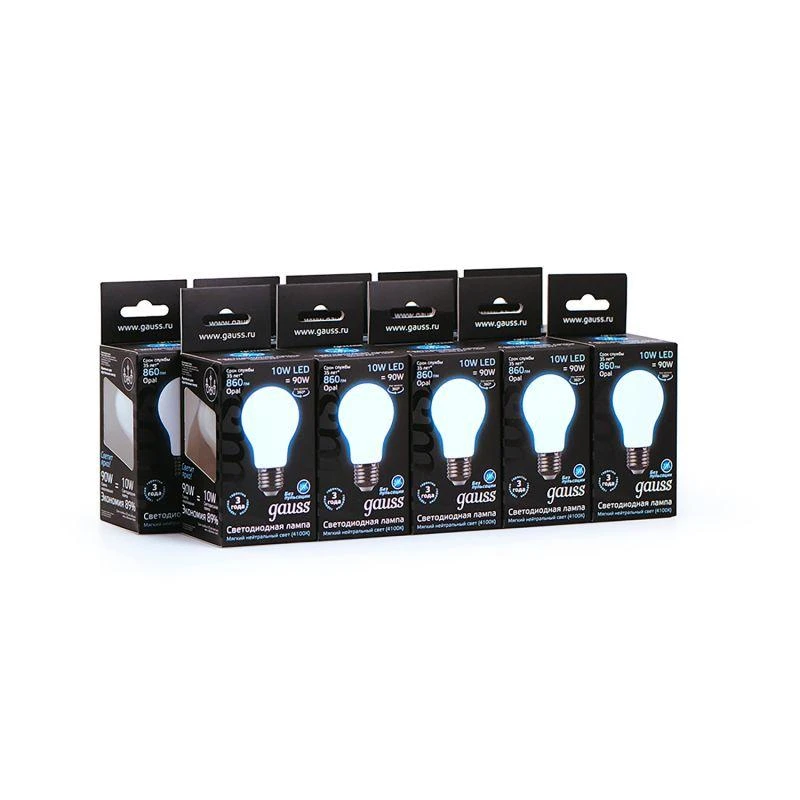Лампа светодиодная филаментная Black Filament 10Вт A60 грушевидная матовая 4100К нейтр. бел. E27 860лм GAUSS 102202210 3