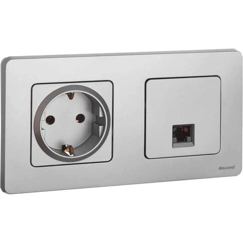 Розетка компьютерная СП Inspiria RJ45 кат.5E UTP IP20 алюм. IEK 673827 1
