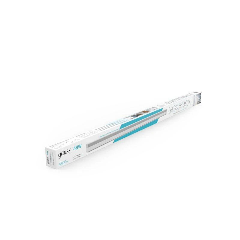 Светильник светодиодный Shop Lighting 48Вт 4000К IP40 4600лм 1180х70х55мм ДПО подвесной линейный матов. рассеив. бел. GAUSS 883525248 1