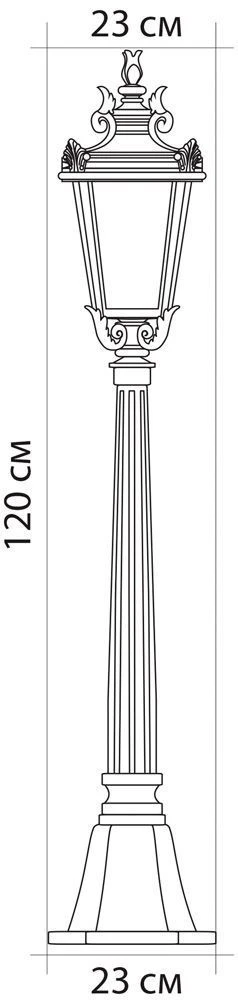 Светильник садово-парковый Feron PL4006 столб круглый60W 230V E27, черный 11378 2