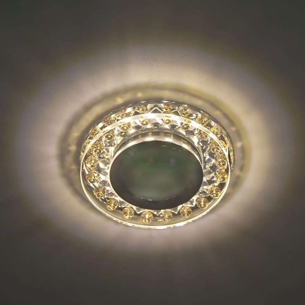 Светильник встраиваемый с белой LED подсветкой Feron C1020MO потолочный MR16 G5.3 прозрачно-желтый 28574 1