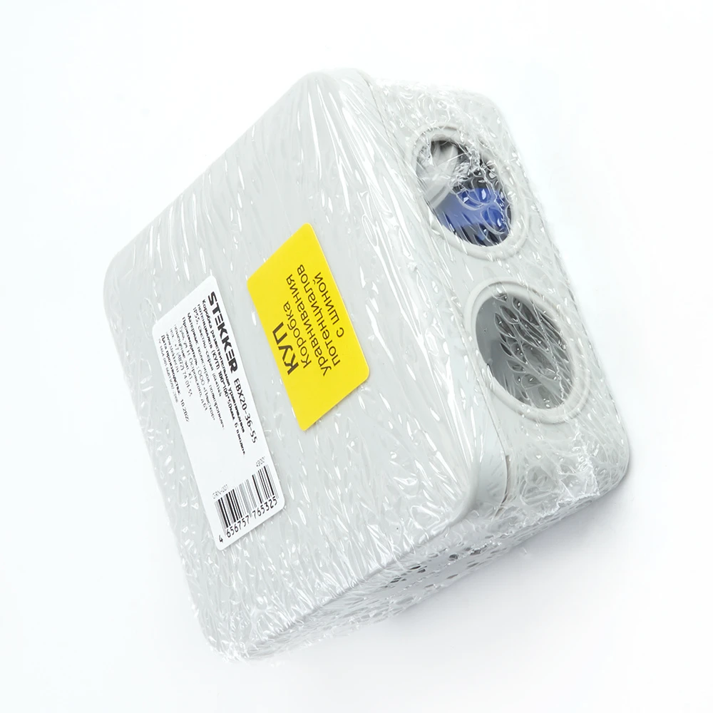 Коробка разветвительная уравнивания потенциалов (КУП) STEKKER EBX20-36-55, 100*100*50мм, 6 вводов, IP55, светло-серая (GE41361) 49001 4