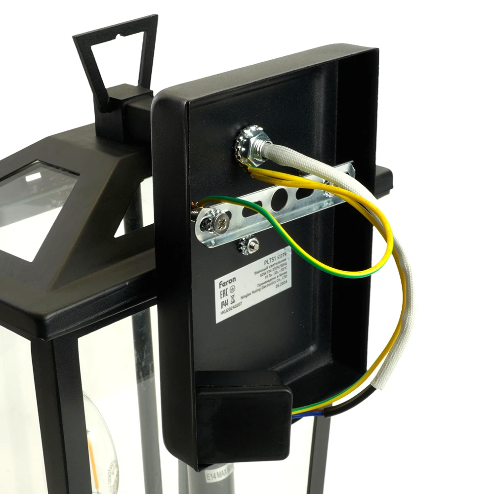 Светильник садово-парковый Feron PL751 на стену вниз 60W E14 230V, черный 51279 4